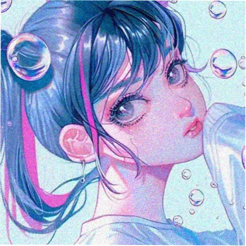 动漫在线观众头像：插画学生的用户头像